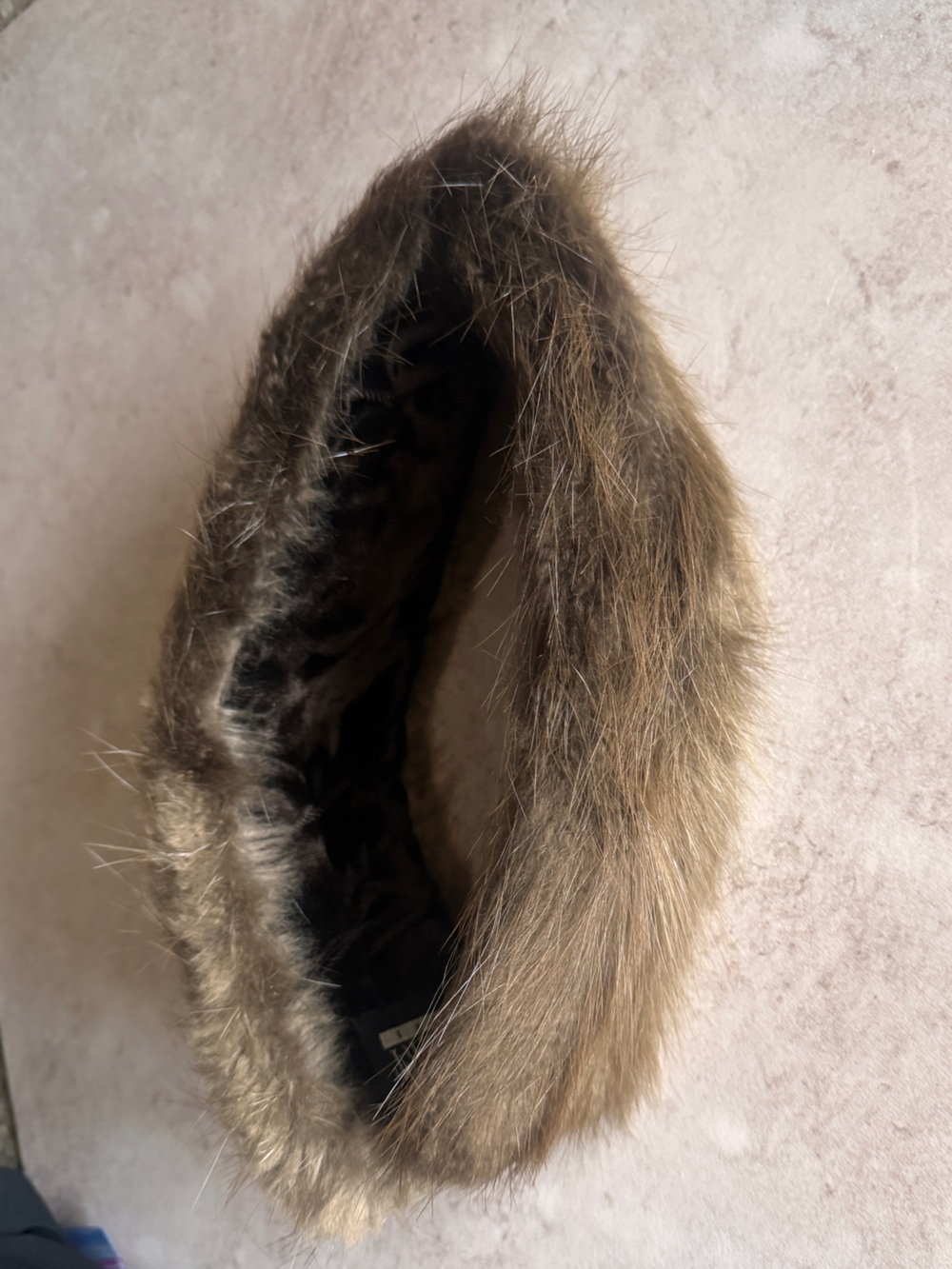 Albert furs NATURAL BROWN LONG HAIR BEAVER HEADBAND WITH VELCRO